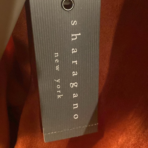 Beautiful faux suede Dress with puff shoulders, color is SPICE. BNWT,  SIZE 12. - Picture 16 of 16